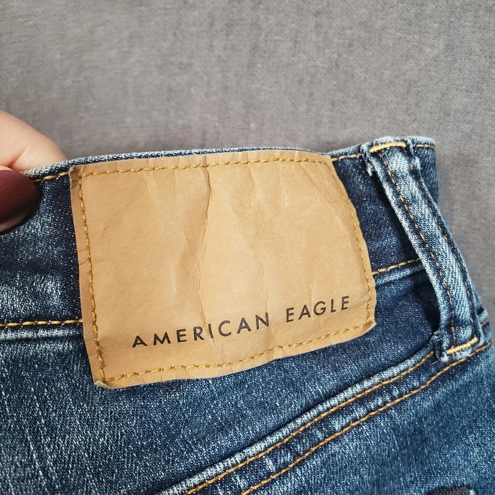 American Eagle Athletic Skinny Mens 26x30 Blue Distressed Airflex+ Jeans